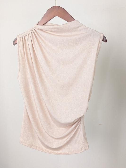 Glitter top Emy - Beige