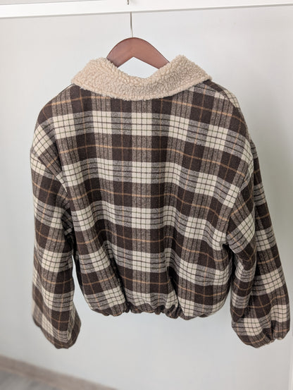 Reversible geruite jas - Bruin