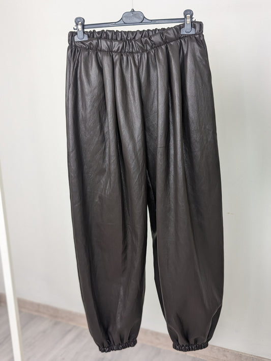Faux leather balloon broek - Bruin