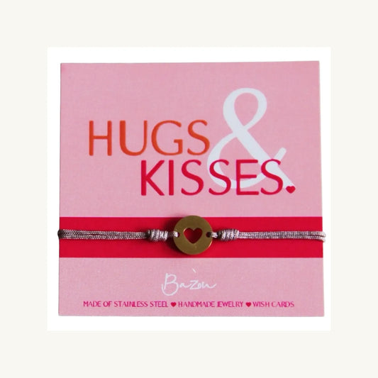 Hugs & kisses WISHCARDS WITH BRACELETS ♥ Bazou