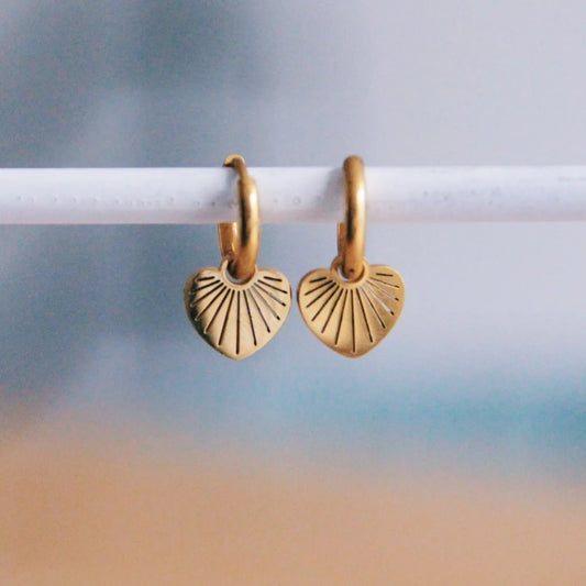 Fantasie hart creolen - Gold