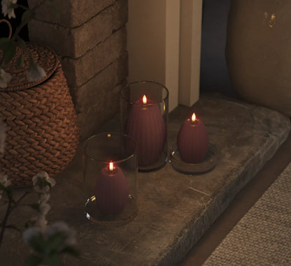 Deluxe Home LED Ribbelkaarsen D 7,5 x H 10 cm Lichtpaars