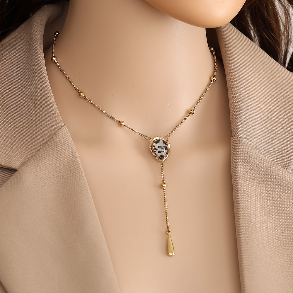 Dunne luipaard print ketting