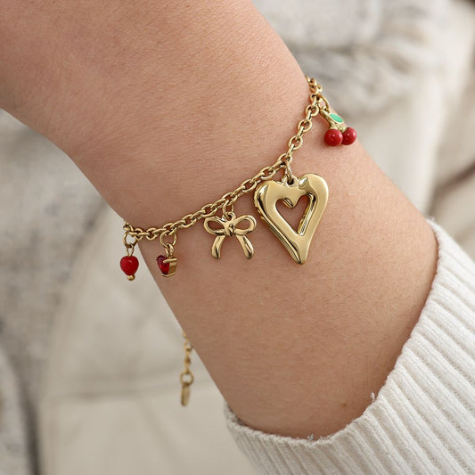 Granaat Mooi Hart armband