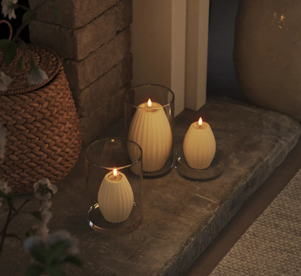 Deluxe Homeart LED Ribbelkaarsen D 10 x H 15 cm Creme