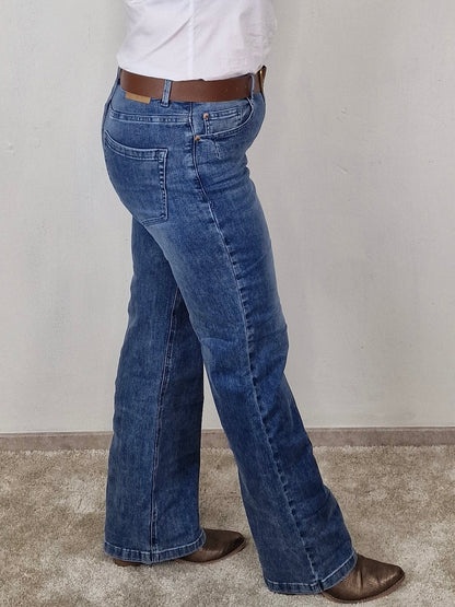Red Button- Colette 5-pocket stone used
