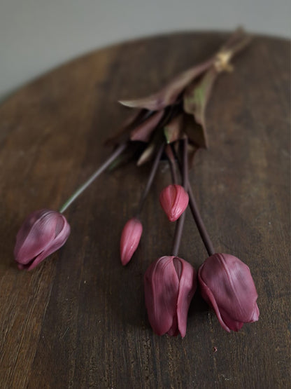 Real touch tulpen- Dark pink 47 cm.