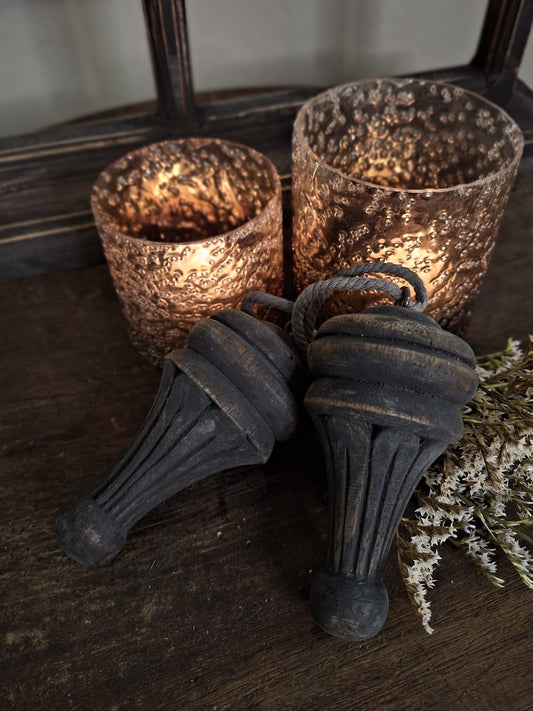 Houten ornament Klosje - 12cm / donker