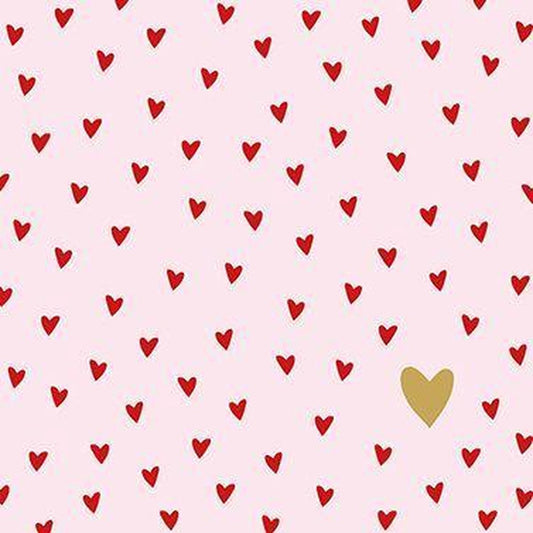 Little hearts rose servetten- 33x33 cm.