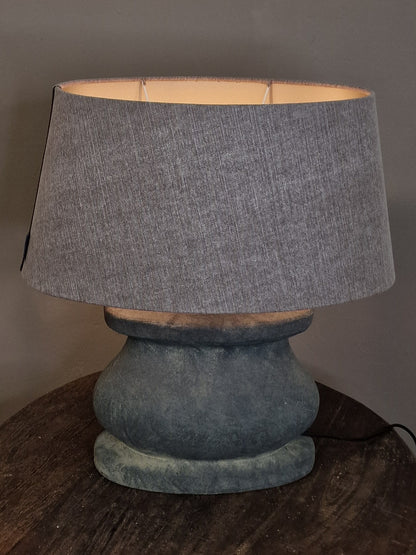 Brynxz Lamp + Lampshade oval stone - majestic vintage - 30x17x26 - 45x35x22