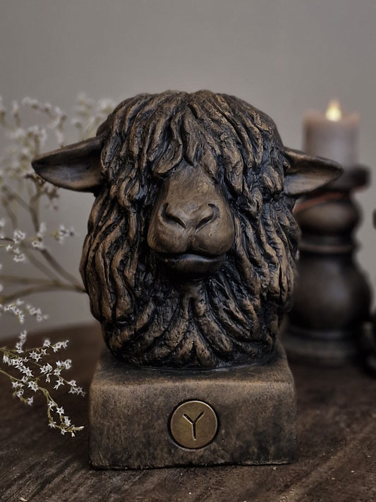 Brynxz statue sheep head majestic Brown 23x16x25