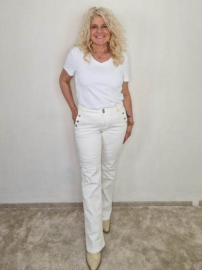 Mi piace t-shirt v hals - White