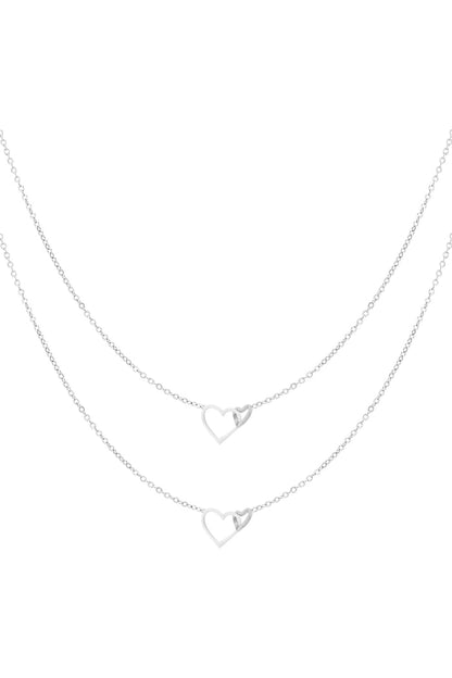 Set van 2 Ketting eternal love - Zilver kleur