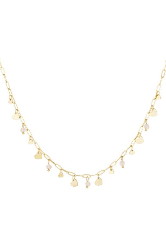 Basic ketting hartjes - Goud kleur