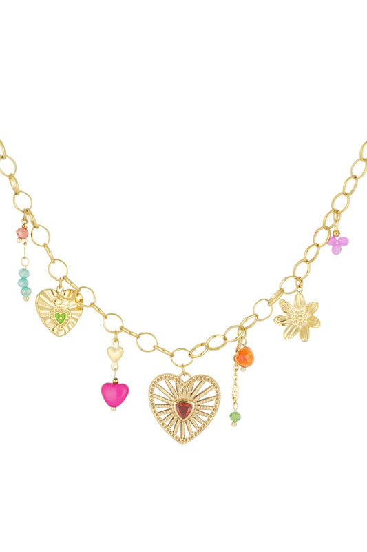 Bedelketting heart jam - Goud kleur