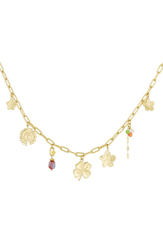Flower necklace - Gold color