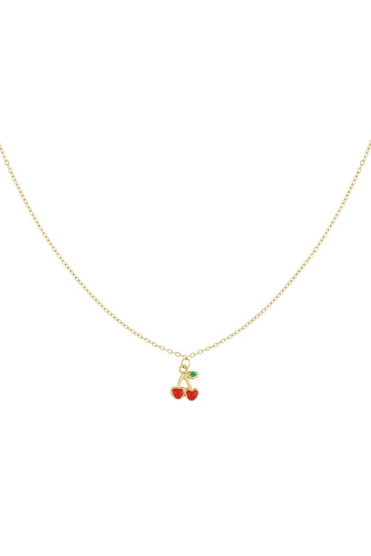 Ketting cherry love - Goud kleur