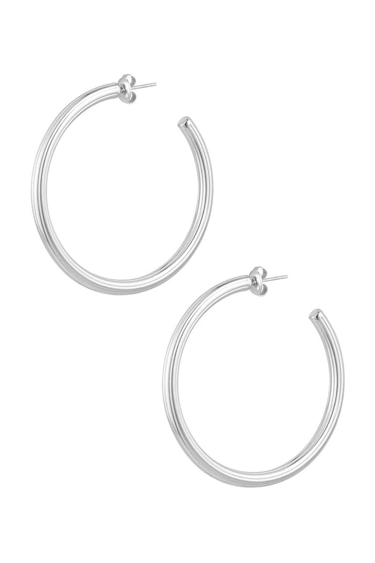 Klassieke oorringen groot - Zilver