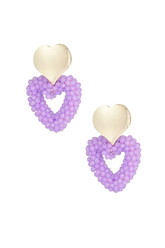 Oorbellen sweethearts - Lila