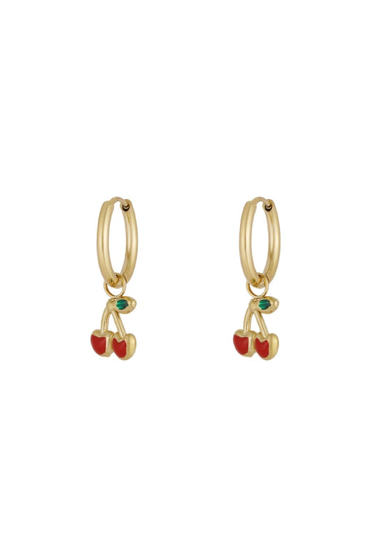 Cherry on Top oorbellen - Goud