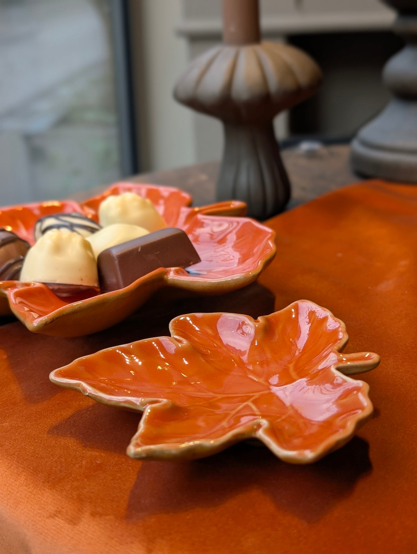 Leaf maple plate 11x11x3cm - Orange