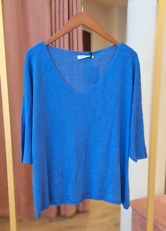 Sierra shirt v-hals - Kobalt blauw