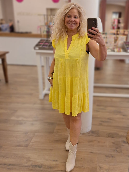 Beach dress- Geel