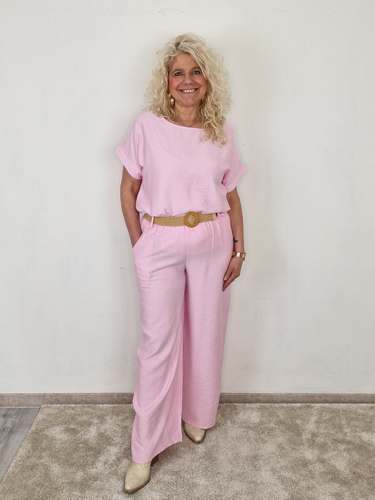 Sandra pantalon met riem - Roze