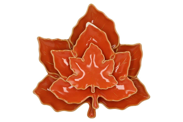 Leaf maple plate 11x11x3cm - Orange