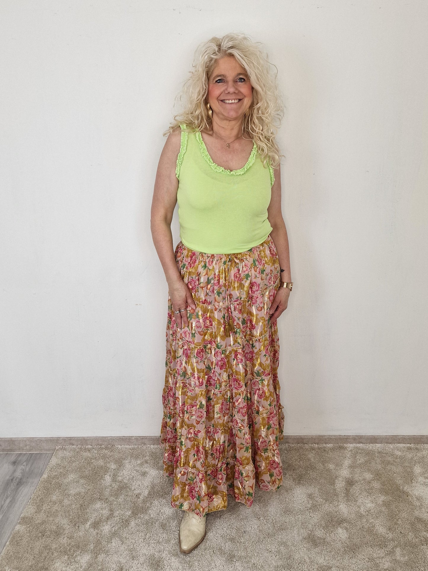 Nina Ibiza flower rok - Orange/ pink/ gold