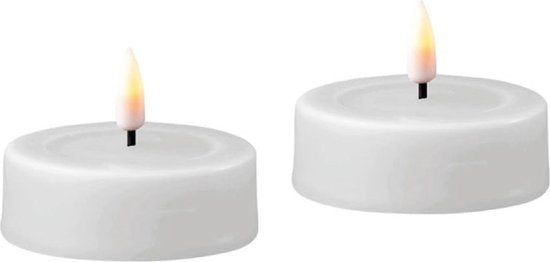 Deluxe Homeart LED Jumbo Waxinelichtjes 2 pc's. (Groot) Wit