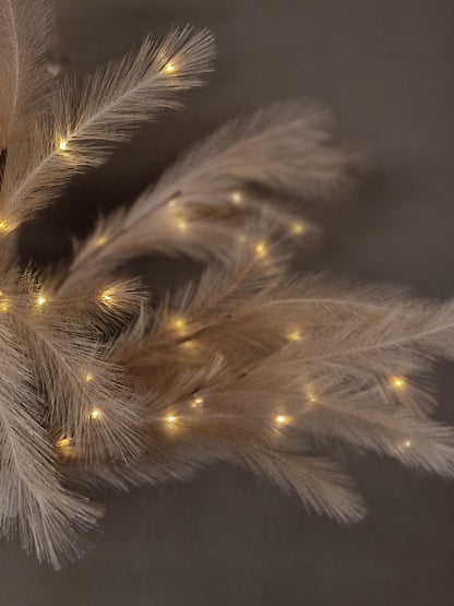 Feather takken met licht- creme 110 cm