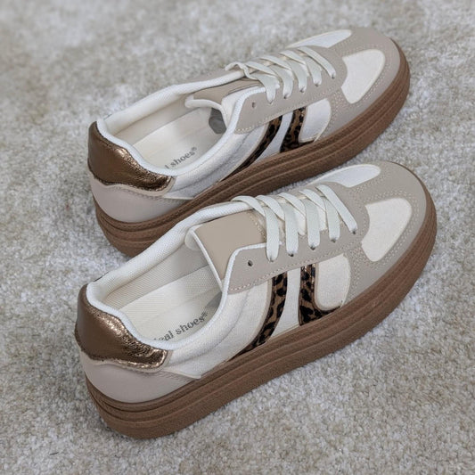 Babs sneaker- Beige/ panter