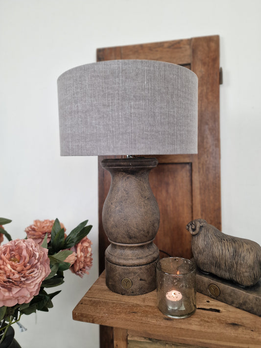 Brynxz baluster Boost majestic vintage Brown  - D18 x H 47 - Lamp kap D40 x H 20 stone