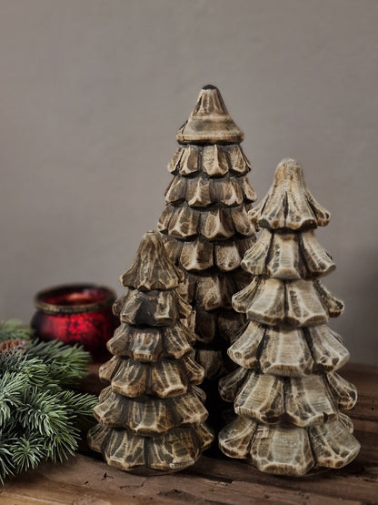 Houten kerstboom bruin- 20x10 cm.