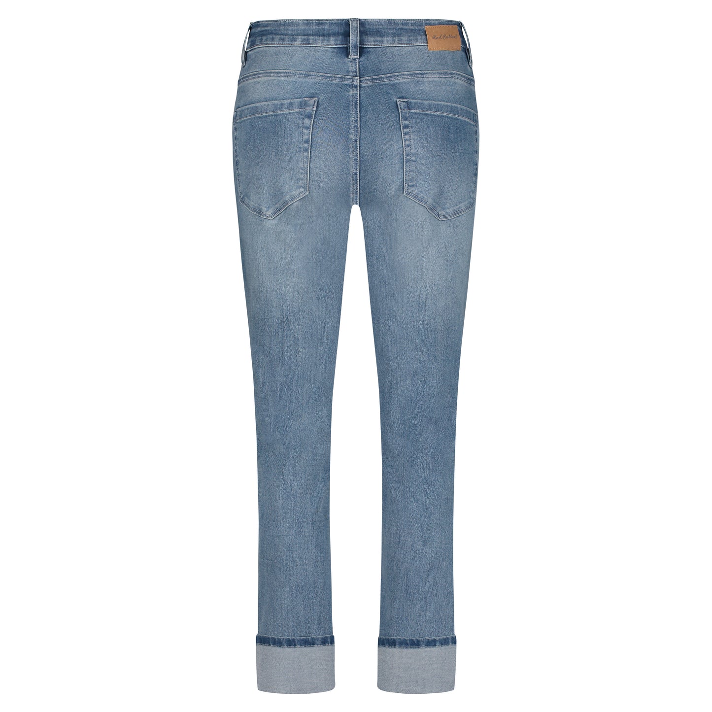 Kate Red Button denim & embroid. pockets