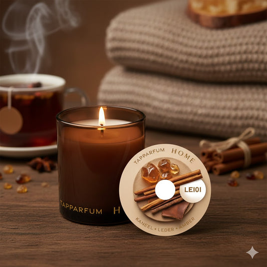 TapParfum HOME Geurkaars LE101 - Kaneel, Leder & Amber