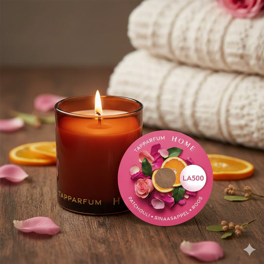 TapParfum HOME Geurkaars LA500 - Patchouli, Sinaasappel & Rozen
