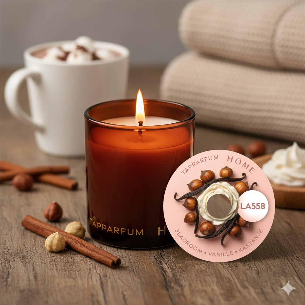 Tapparfum HOME Geurkaars LA558 - Slagroom, Vanille & Kastanje