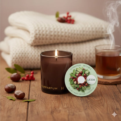 TapParfum HOME Geurkaars LE338 - Salie, Roze peper & Kastanje
