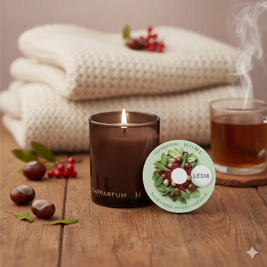 TapParfum HOME Geurkaars LE338 - Salie, Roze peper & Kastanje