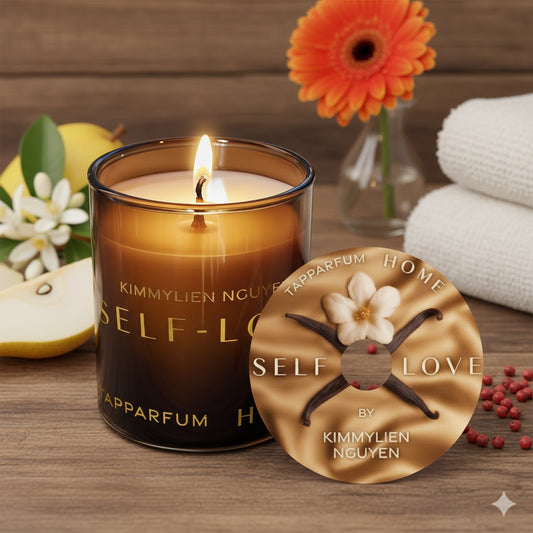 Tapparfum HOME Geurkaars Self Love by Kimmylien Nguyen - Oranjebloesem, Peer & Roze Peper