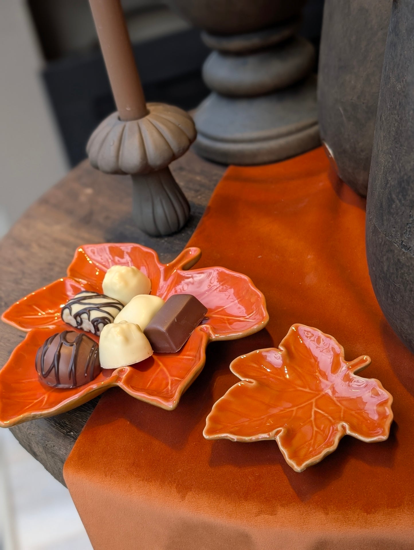 Leaf maple plate 11x11x3cm - Orange