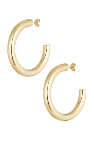 Oorbellen basic rond - Goudkleur
