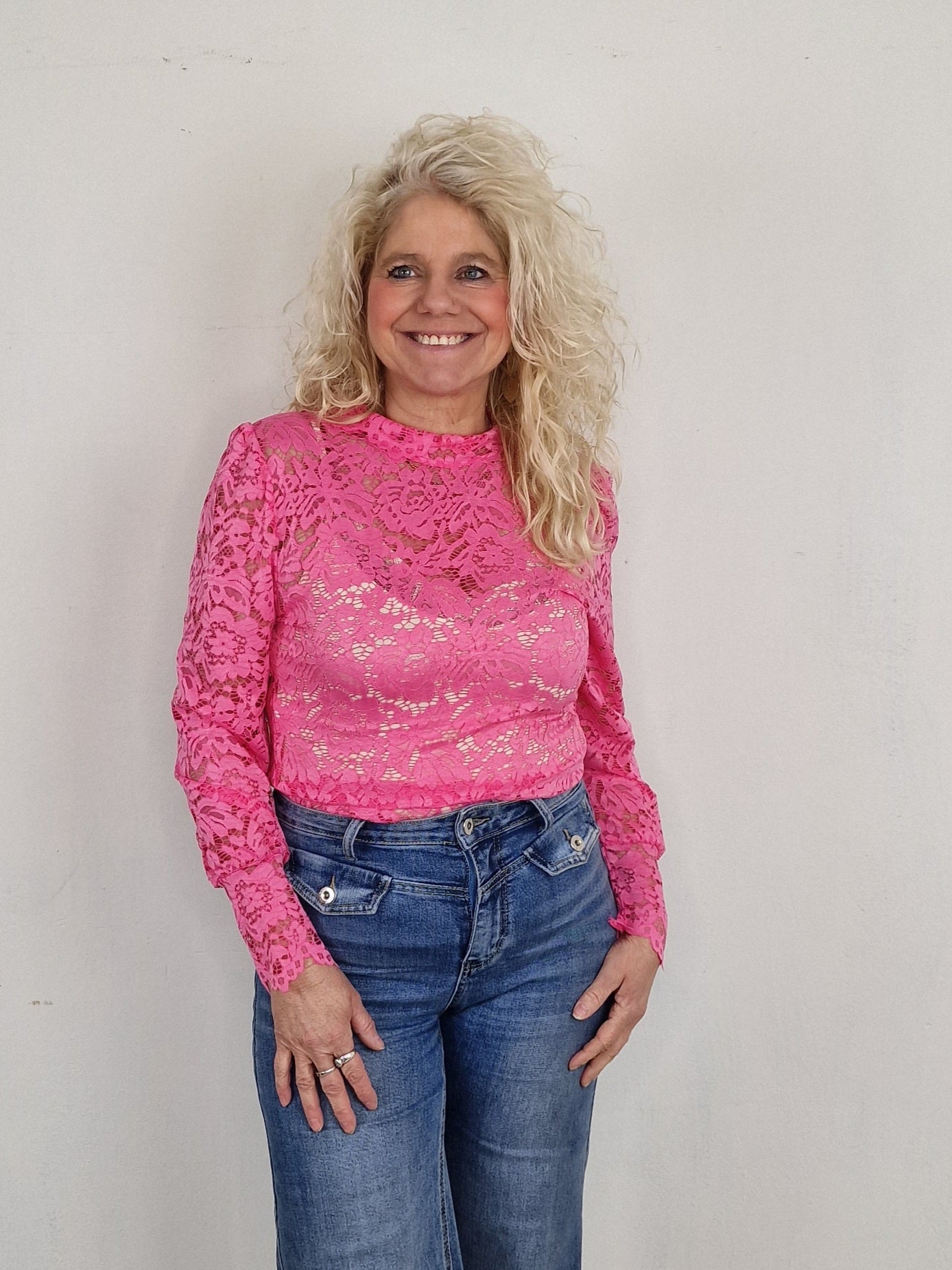 Kiki kanten top - Roze