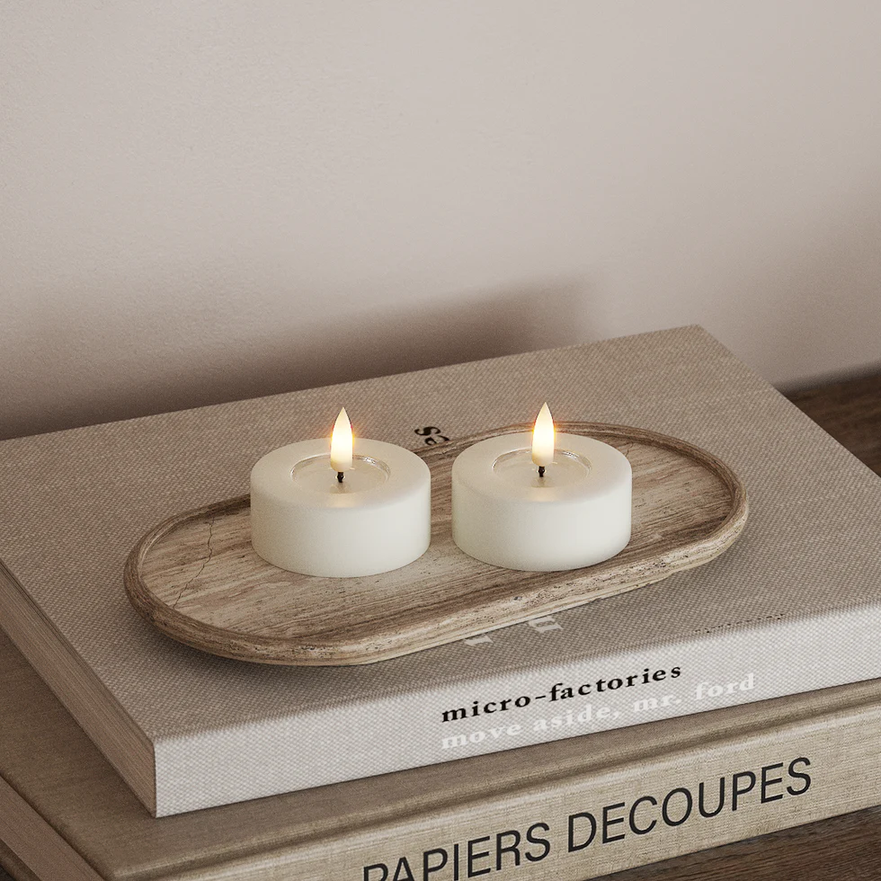 Deluxe Homeart LED Jumbo Waxinelichtjes 2 pc's. (Groot) Wit