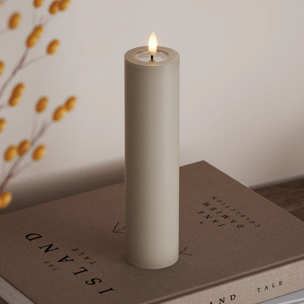 Deluxe Homeart LED Stompkaarsen Ø 5 x 20 cm Zand