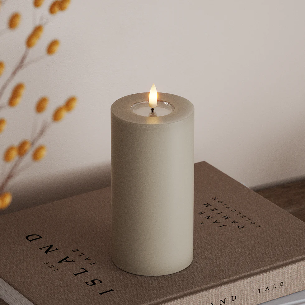 Deluxe Homeart LED Stompkaarsen Ø 7,5 x 15 cm Zand