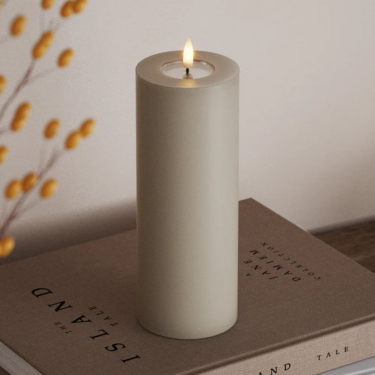 Deluxe Homeart LED Stompkaarsen Ø 7,5 x 20 cm Zand