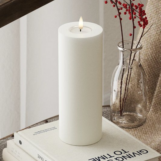 Deluxe Homeart LED Stompkaarsen Ø 7,5 x 20 cm Wit